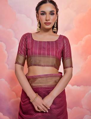 Woven Design Zari Pure Cotton Bandhani Saree 4