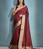 Checked Zari Bhagalpuri Saree With Tassels