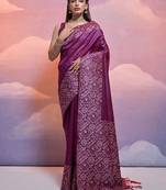 Kalamkari Woven Design Bhagalpuri Saree