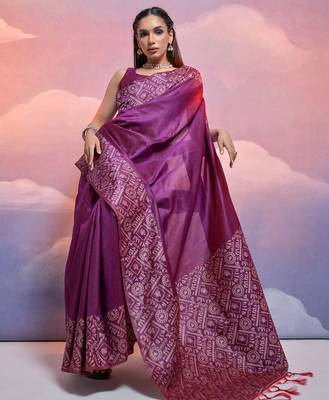 Kalamkari Woven Design Bhagalpuri Saree 2