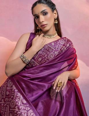 Kalamkari Woven Design Bhagalpuri Saree 3