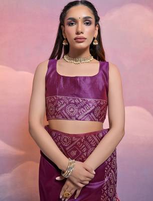 Kalamkari Woven Design Bhagalpuri Saree 4