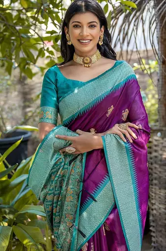 Woven Design Ethnic Motifs Zari Tussar Saree