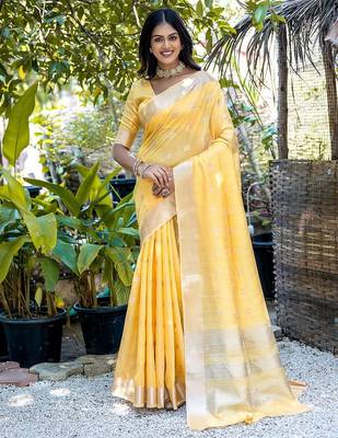 Woven Design Ethnic Motifs Zari Pure Cotton Taant Saree 1
