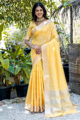 Woven Design Ethnic Motifs Zari Pure Cotton Taant Saree