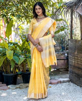 Woven Design Ethnic Motifs Zari Pure Cotton Taant Saree 2