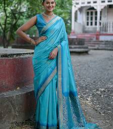 Ethnic Motifs Woven Design Zari Banarasi Saree