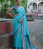 Ethnic Motifs Woven Design Zari Banarasi Saree