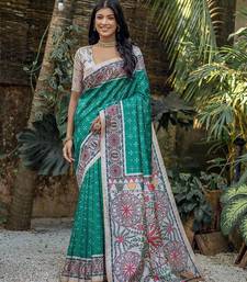 Woven Design Ethnic Motifs Zari Tussar Saree With Tassels
