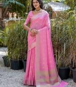 Woven Design Ethnic Motifs Zari Pure Cotton Taant Saree