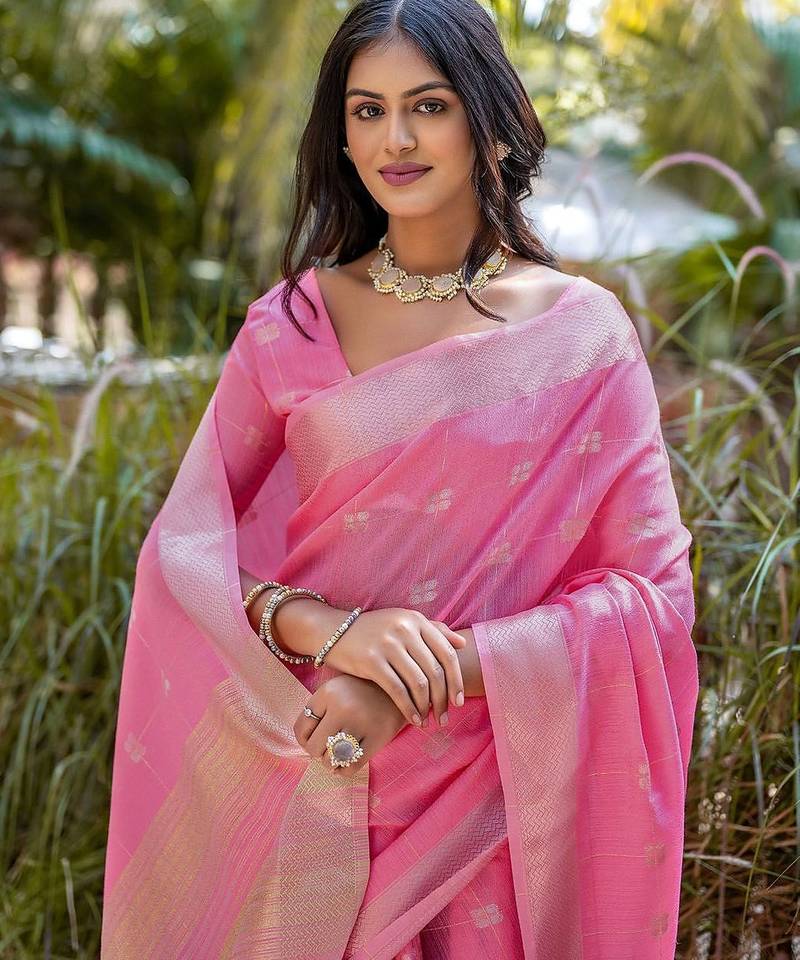 Woven Design Ethnic Motifs Zari Pure Cotton Taant Saree