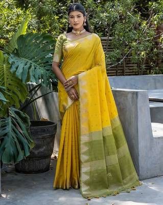Woven Design Zari Bhagalpuri Saree 1