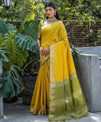 Woven Design Zari Bhagalpuri Saree 2