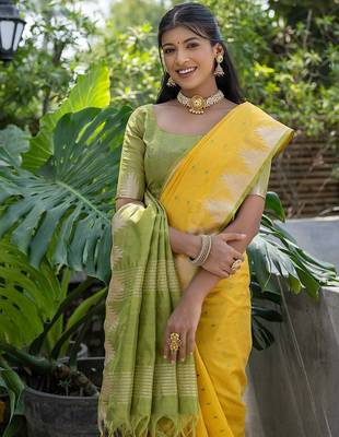 Woven Design Zari Bhagalpuri Saree 3