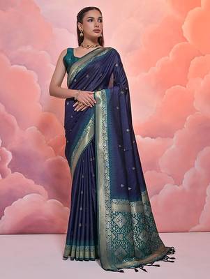Ethnic Motifs Woven Design Zari Banarasi Saree 1