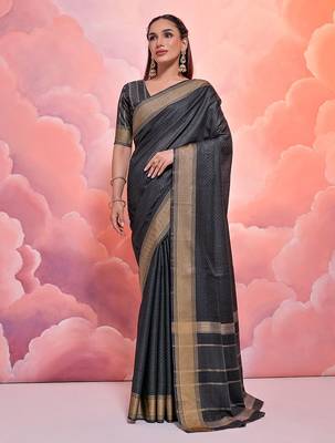 Woven Design Zari Pure Cotton Bandhani Saree 1