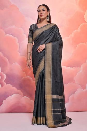Woven Design Zari Pure Cotton Bandhani Saree