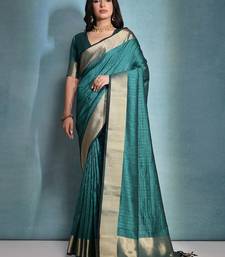 Striped Zari Bhagalpuri Saree With Tassles