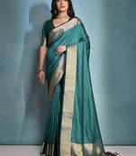 Striped Zari Bhagalpuri Saree With Tassles
