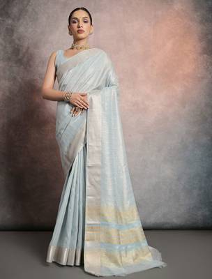 Striped Zari Tissue Maheshwari Saree 1