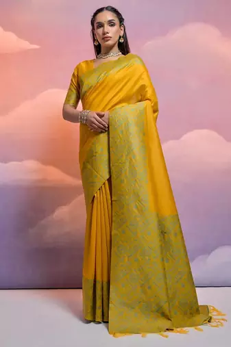 Woven Design Warli Weaving Bhagalpuri Saree With Tassels
