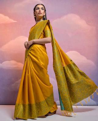 Woven Design Warli Weaving Bhagalpuri Saree With Tassels 2