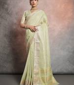 Striped Zari Tissue Maheshwari Saree