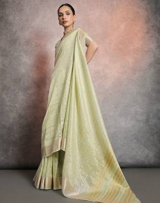 Striped Zari Tissue Maheshwari Saree 2