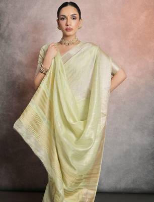 Striped Zari Tissue Maheshwari Saree 3