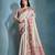 Zigzag Printed Zari Tissue Tussar Saree With Tassels