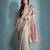 Zigzag Printed Zari Tissue Tussar Saree With Tassels