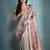 Zigzag Printed Zari Tissue Tussar Saree With Tassels