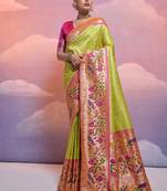 Woven Design Ethnic Motifs Zari Art Silk Paithani Saree