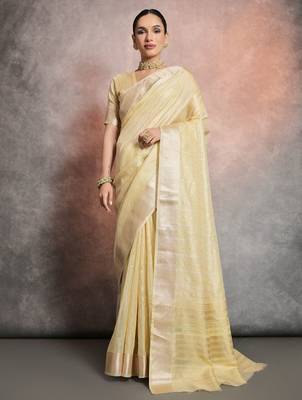 Striped Zari Tissue Maheshwari Saree 1