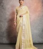 Striped Zari Tissue Maheshwari Saree