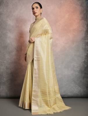 Striped Zari Tissue Maheshwari Saree 2