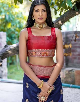 Ethnic Motifs Woven Design Zari Tussar Saree 3