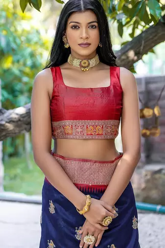Ethnic Motifs Woven Design Zari Tussar Saree