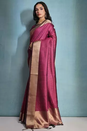 Striped Zari Bhagalpuri Saree