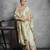 Floral Printed Zari Tussar Saree With Tassels
