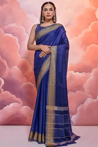 Striped Woven Design Zari Pure Cotton Saree