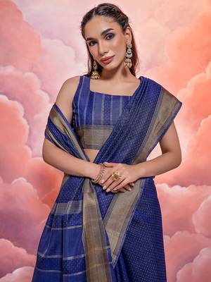 Striped Woven Design Zari Pure Cotton Saree 3