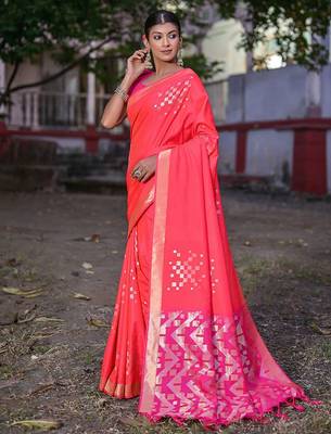 Woven Design Zari Silk Blend Banarasi Saree 1