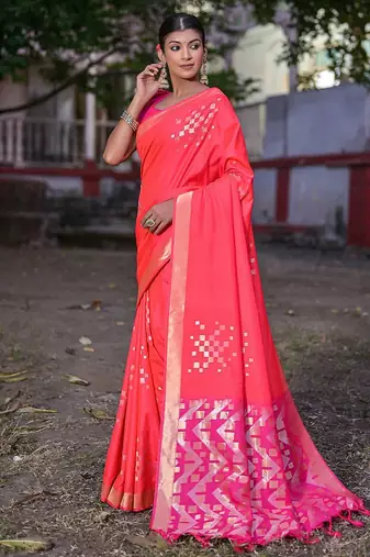 Woven Design Zari Silk Blend Banarasi Saree