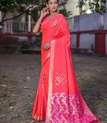 Woven Design Zari Silk Blend Banarasi Saree