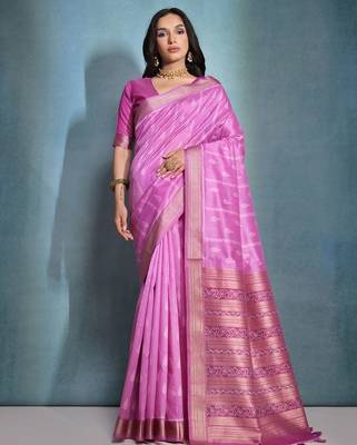 Paisley Woven Design Zari Bhagalpuri Saree 1