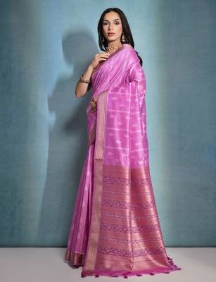Paisley Woven Design Zari Bhagalpuri Saree 2
