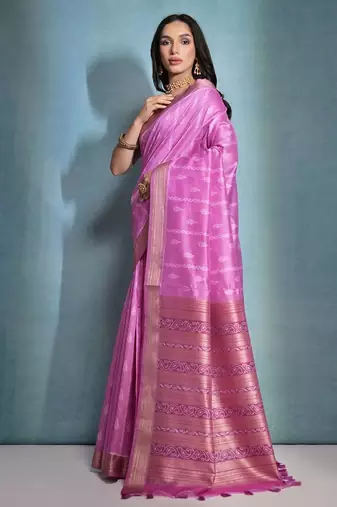 Paisley Woven Design Zari Bhagalpuri Saree