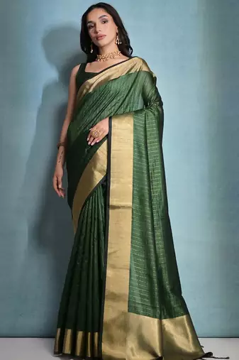 Striped Zari Bhagalpuri Saree
