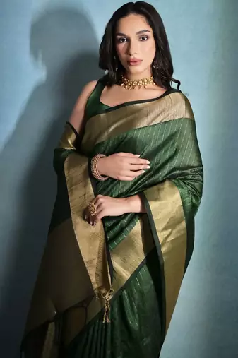 Striped Zari Bhagalpuri Saree